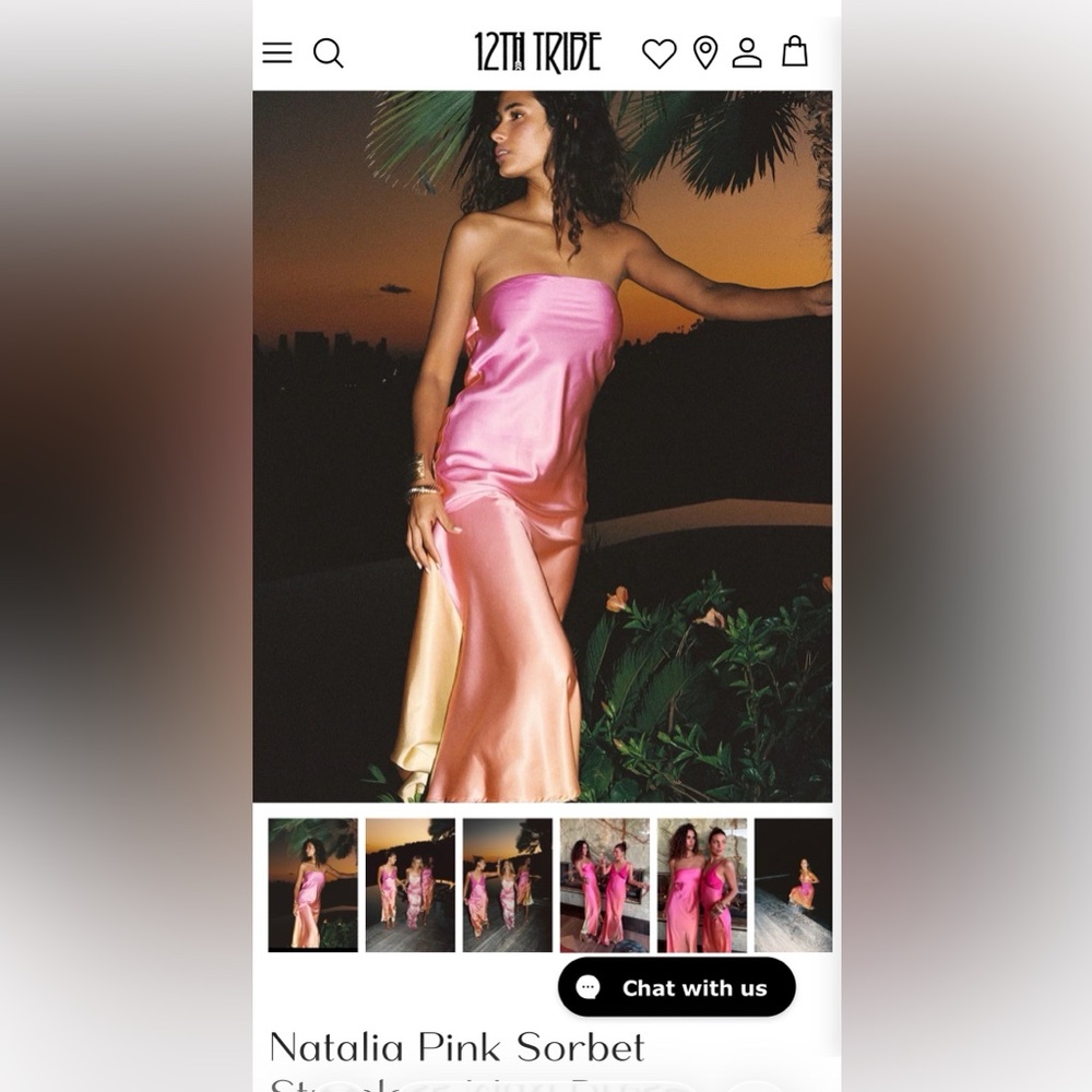 12th Tribe Natalia Pink Sorbet Strapless Dress